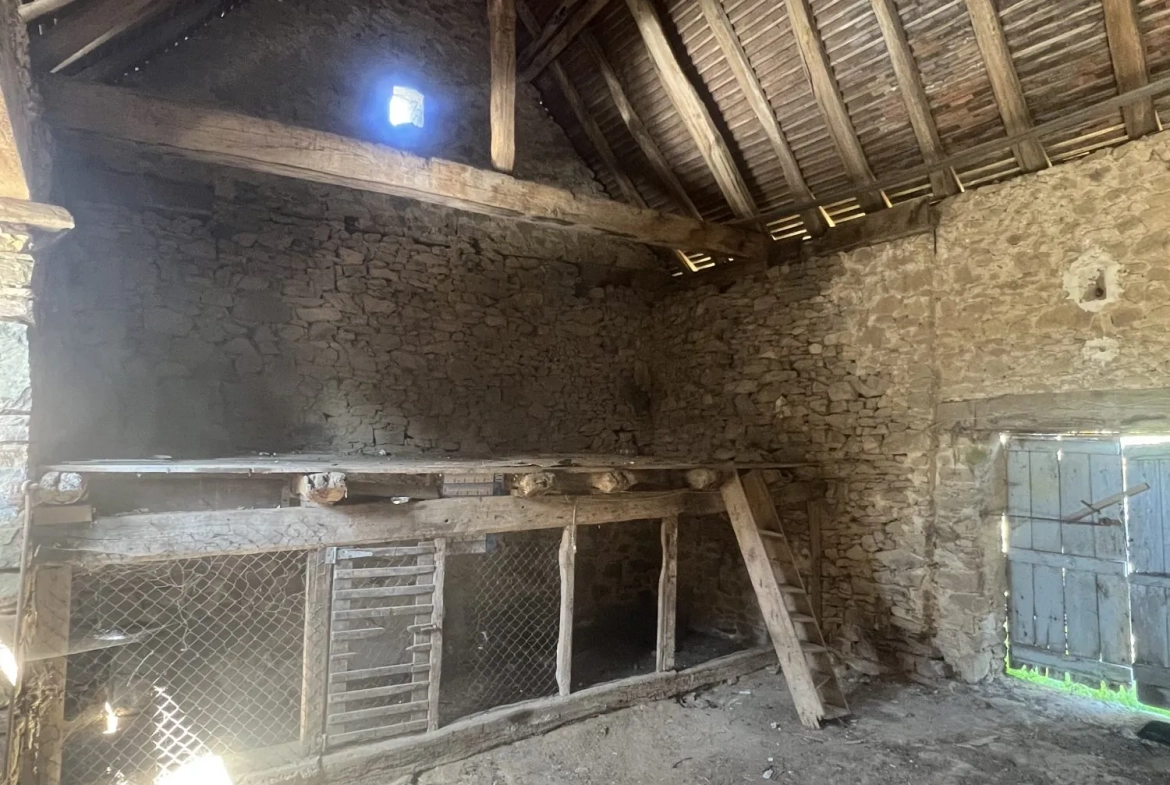 Grange à Meuzac avec garage et terrain de 5851 m² à 30 minutes de Limoges 