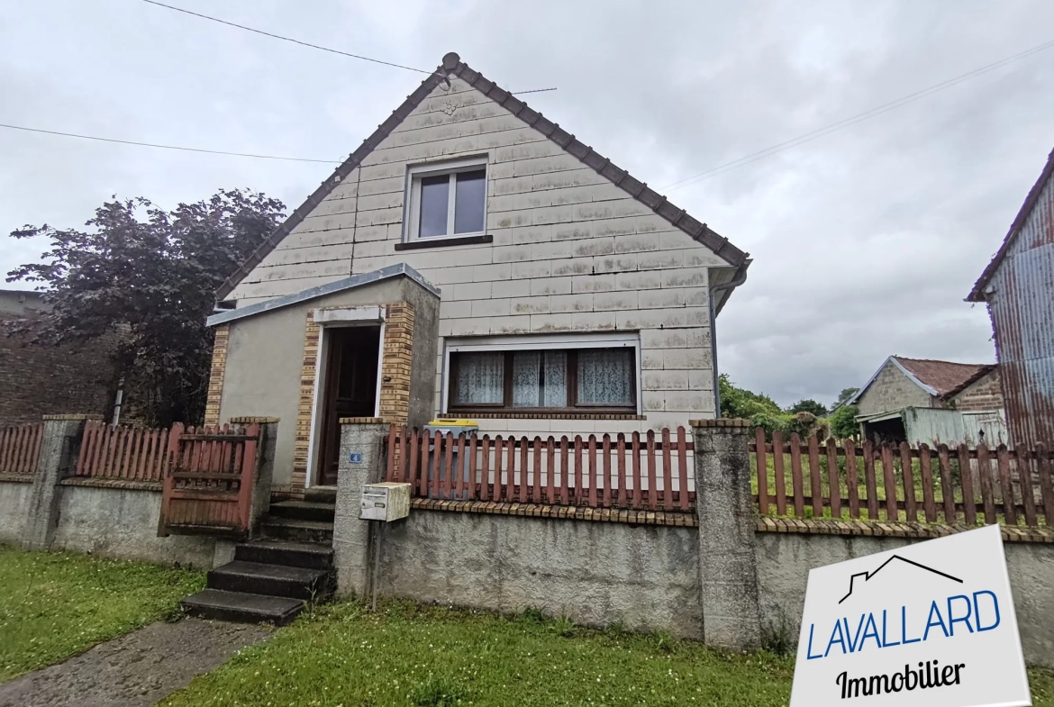 Maison à vendre à Prouville de 73 m² avec grand terrain et potentiel de rénovation 