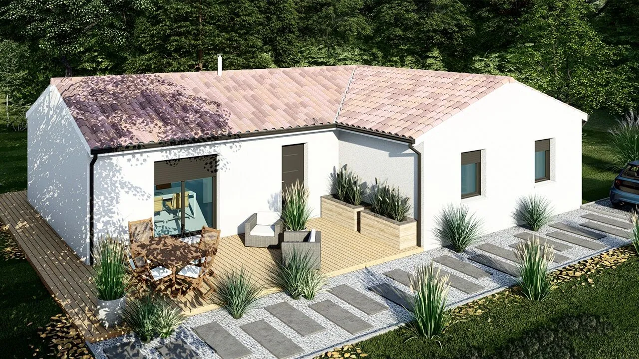 Maison neuve avec 3 chambres à Cours-de-Pile, 84 m², terrain de 2670 m² 
