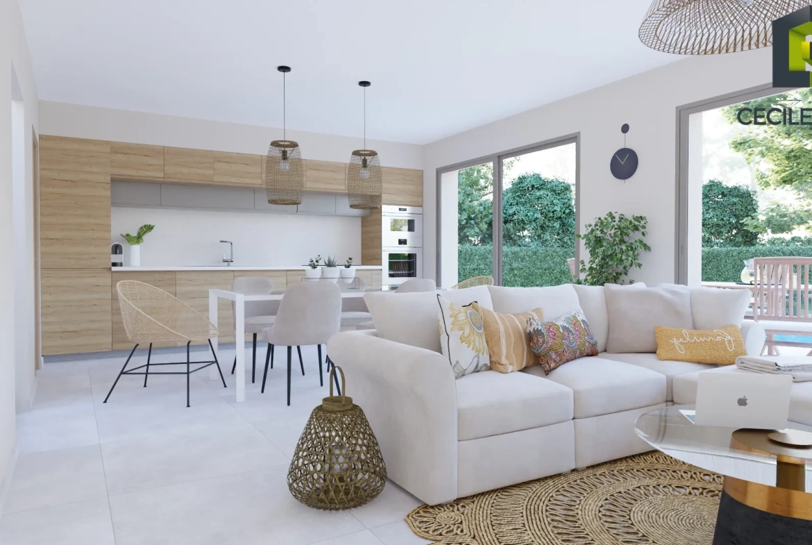 Maison neuve à construire à Guéreins - 93 m², terrasse, conforme RE2020 