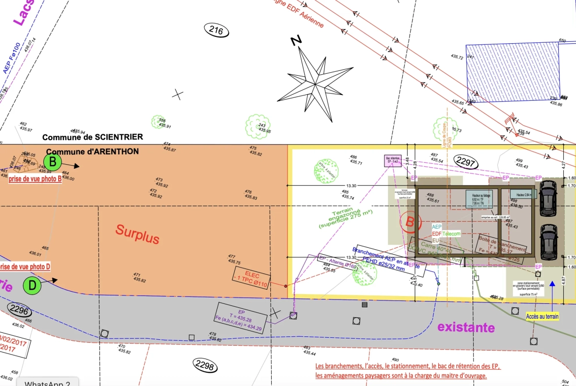Terrain constructible de 500 m² à Arenthon, au calme, limite Scientrier 