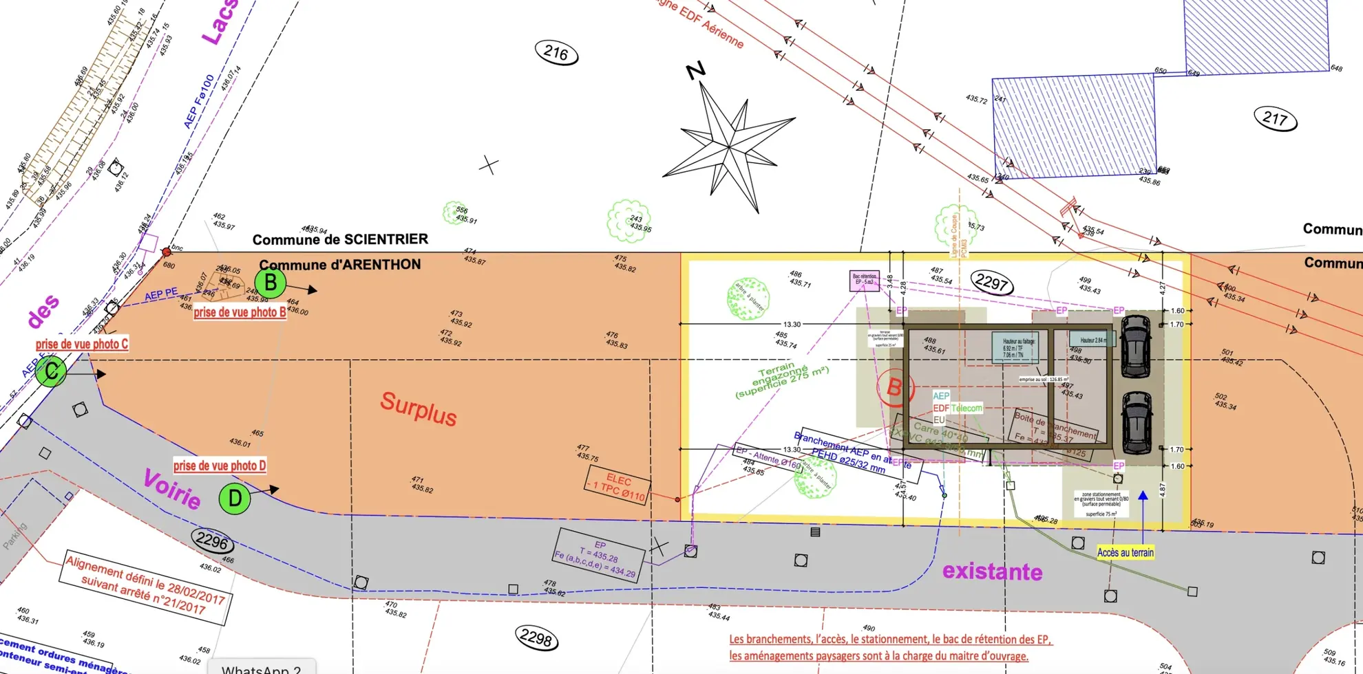 Terrain constructible de 500 m² à Arenthon, au calme, limite Scientrier 