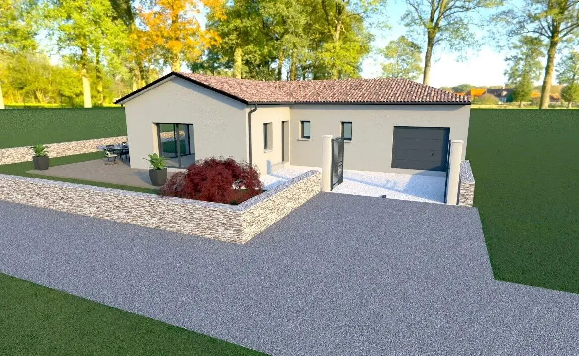 Vente maison neuve à Chaneins de 95 m² avec terrain de 550 m² 