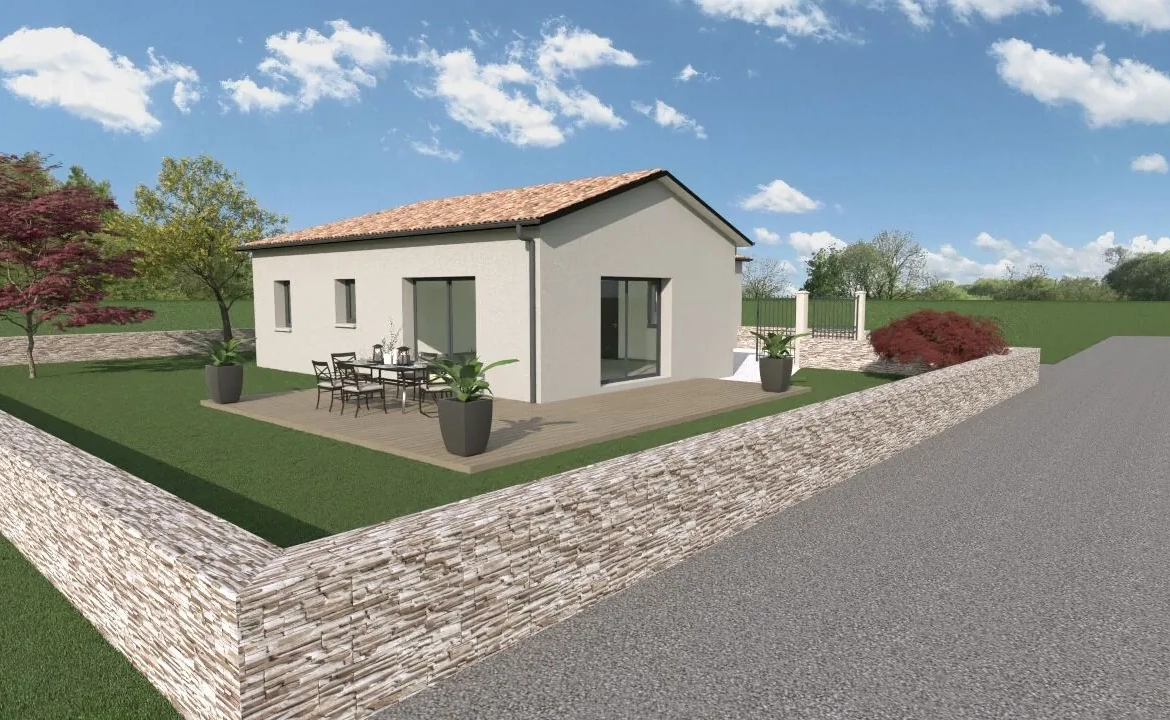 Vente maison neuve à Chaneins de 95 m² avec terrain de 550 m² 