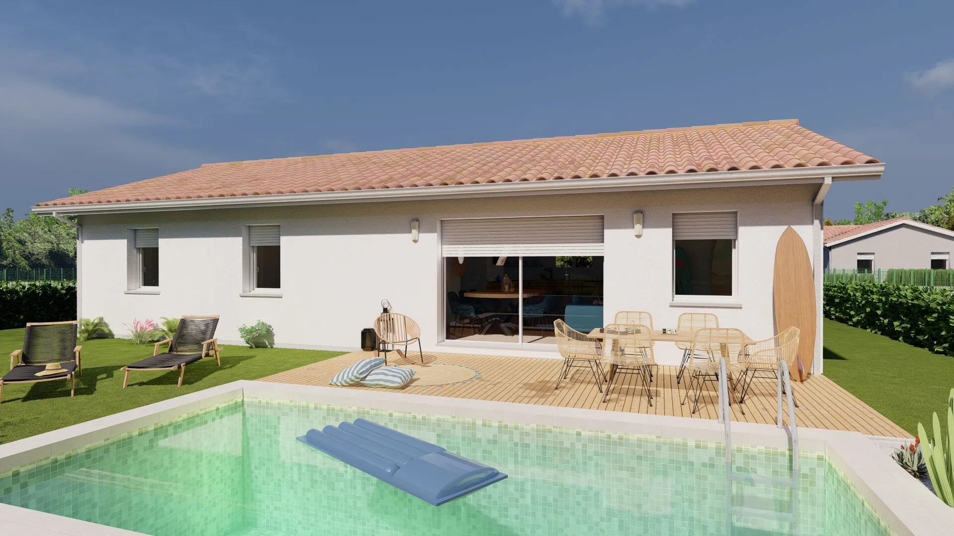 Maison neuve 100 m² avec 3 chambres sur terrain de 3400 m² près de Périgueux 