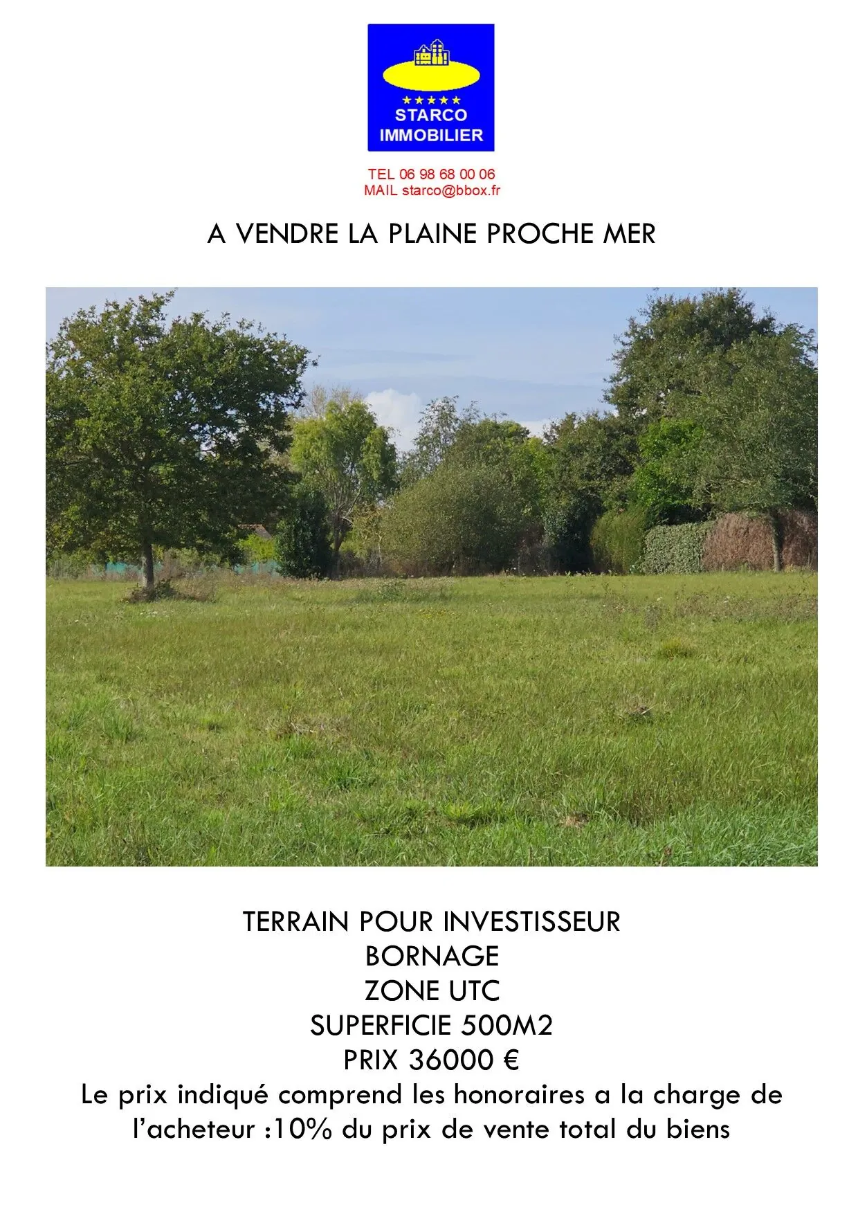 Terrain à vendre à La Plaine-sur-Mer – Proche mer et côte Cormier 