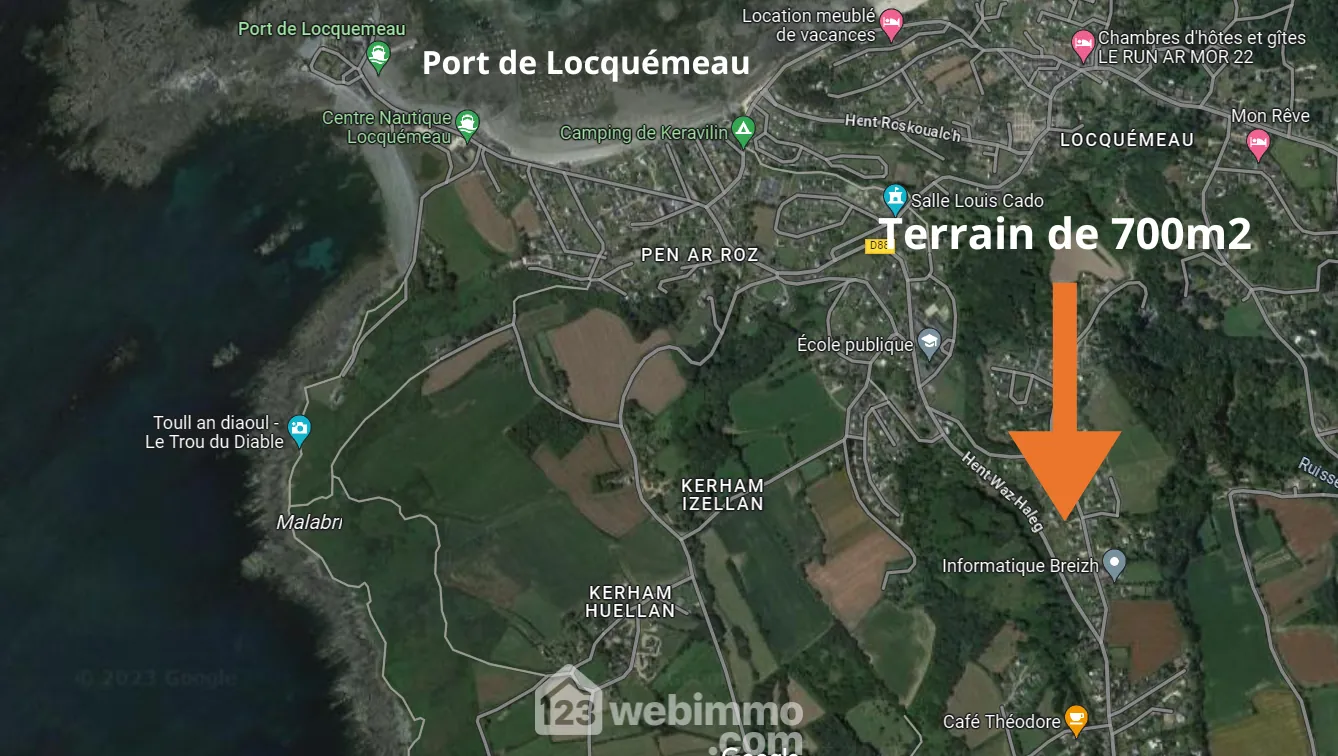 Terrain à bâtir de 700 m² à Trédrez-Locquémeau, proche de la mer 