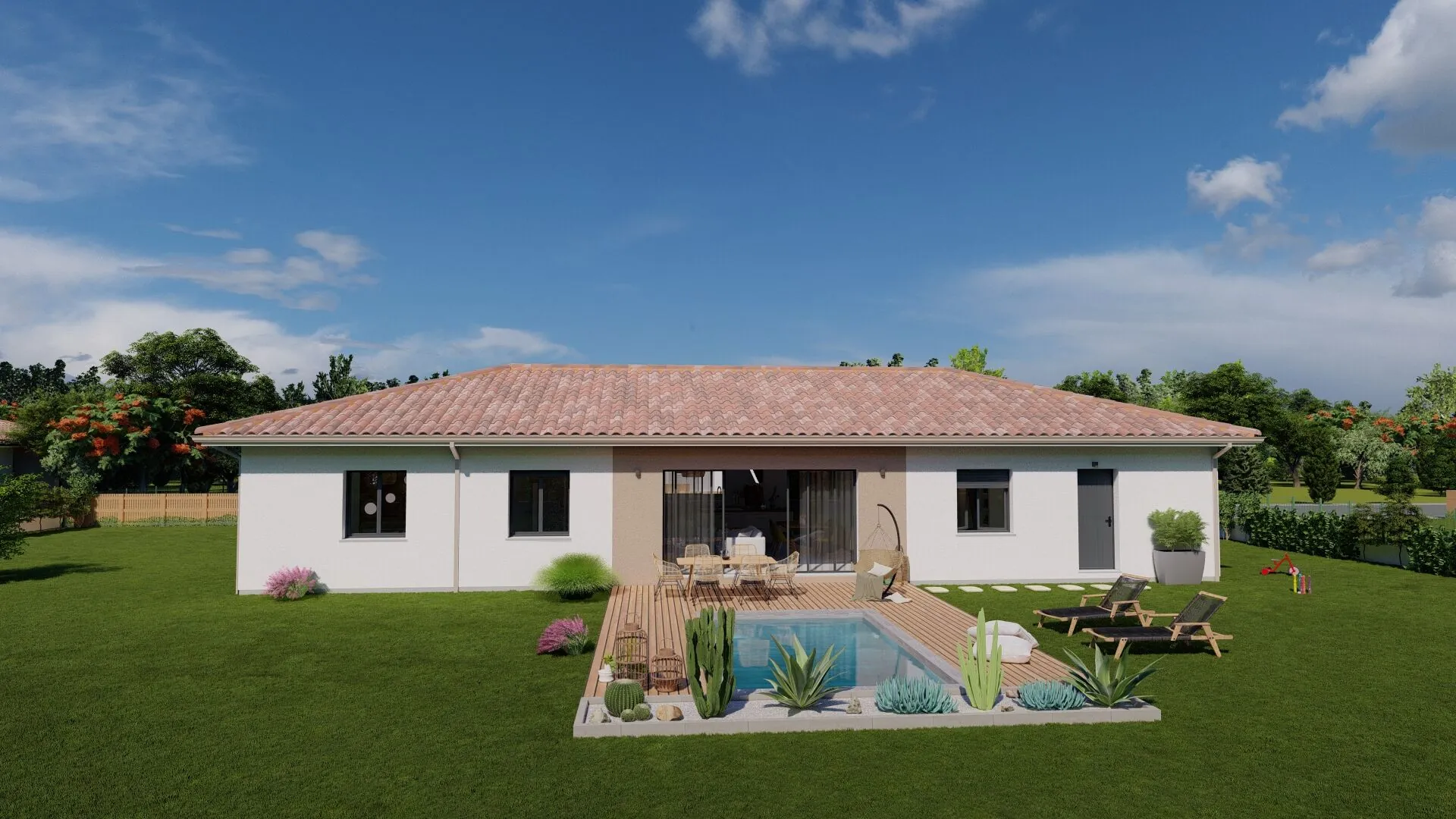 Pavillon neuf de 128 m² à Cazalis avec terrain spacieux - Construction clé en main 