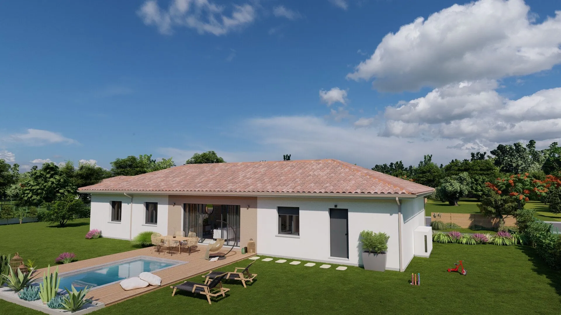 Pavillon neuf de 128 m² à Cazalis avec terrain spacieux - Construction clé en main 