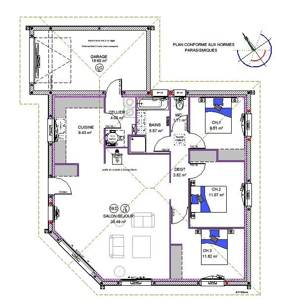Maison neuve 3 chambres avec garage et grand jardin à Castets 