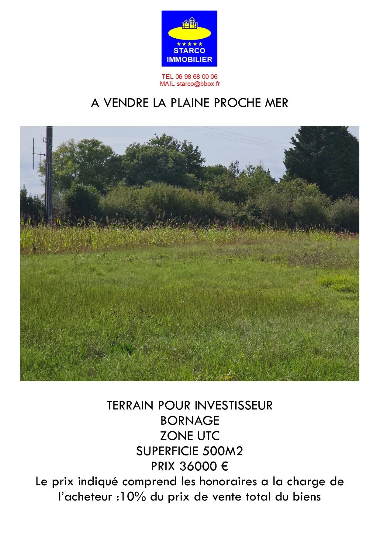 Terrain à vendre à La Plaine-sur-Mer, proximité mer, 500 m² 