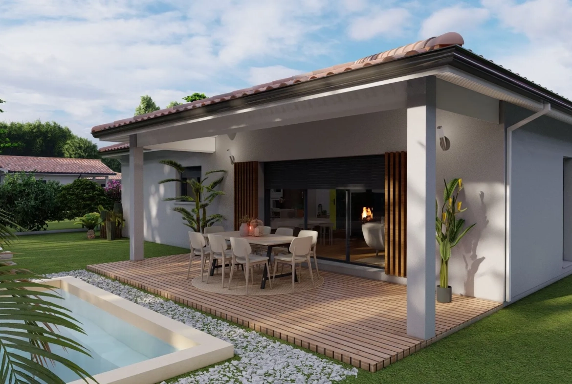 Maison neuve avec grande terrasse à Pey – Terrain inclus 