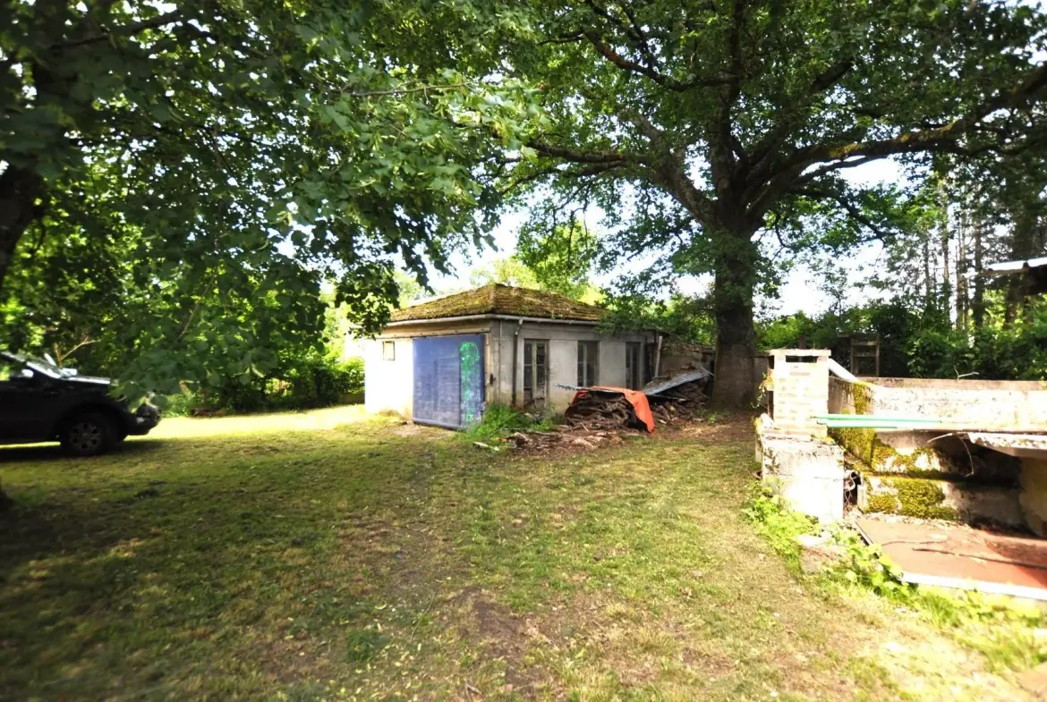 Maison à rénover à Saint-Caprais-de-Bordeaux avec grand terrain et garage 
