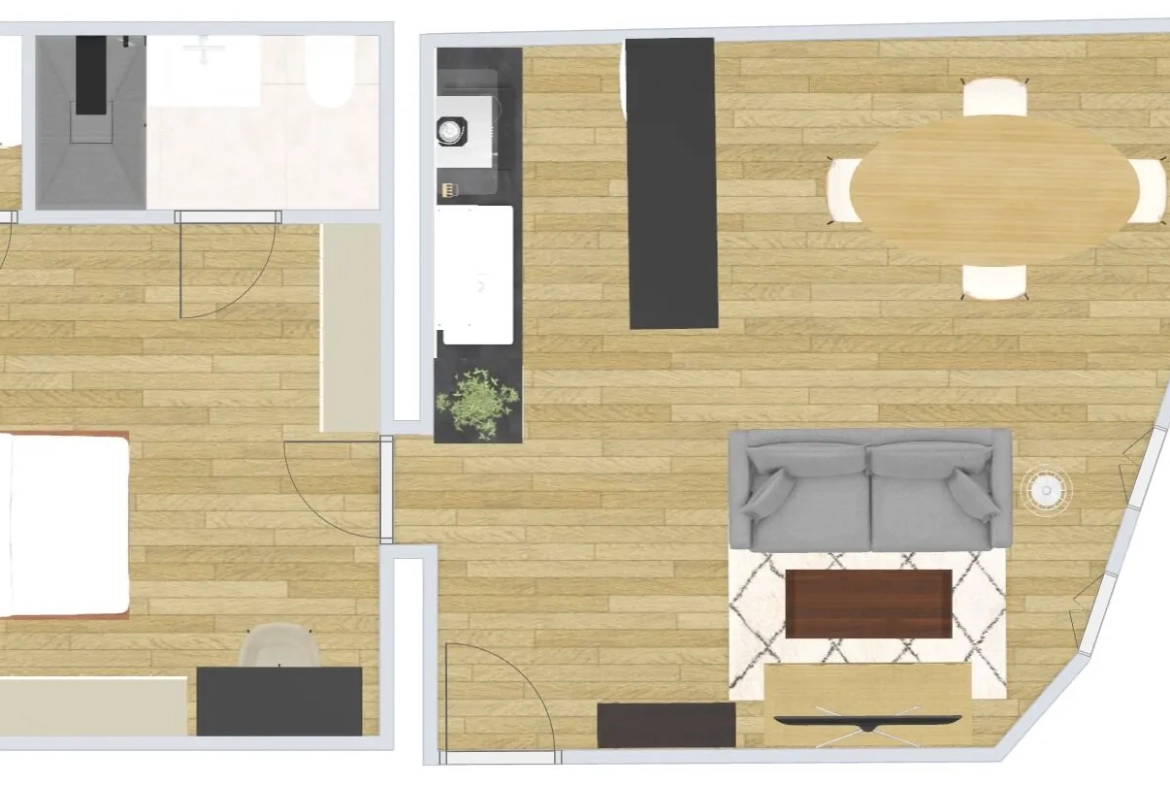 Appartement 2 pièces lumineux de 44,65 m² à Villejuif avec parking et cave 