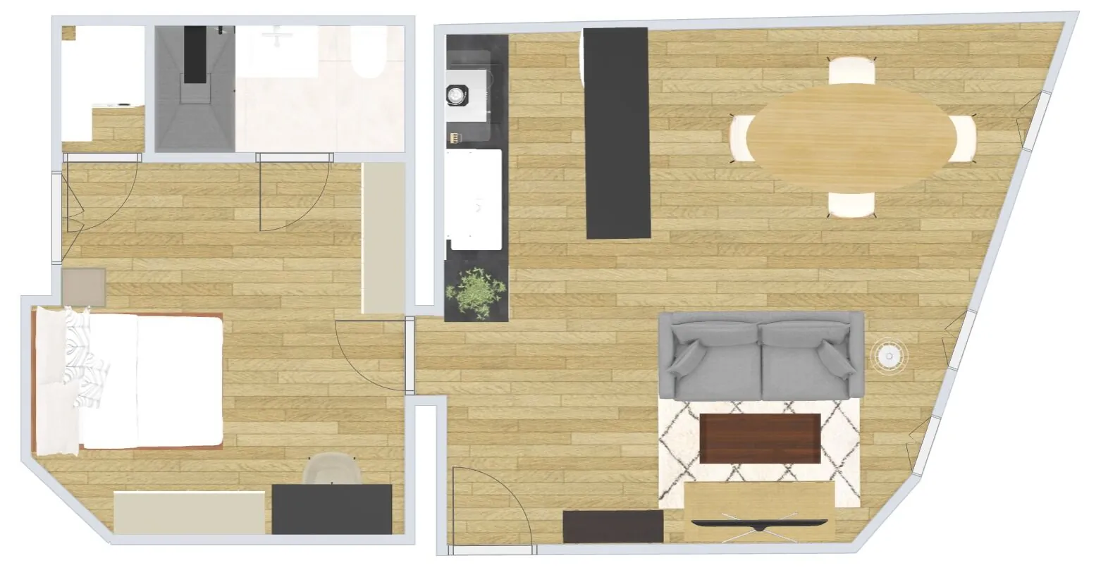 Appartement 2 pièces lumineux de 44,65 m² à Villejuif avec parking et cave 