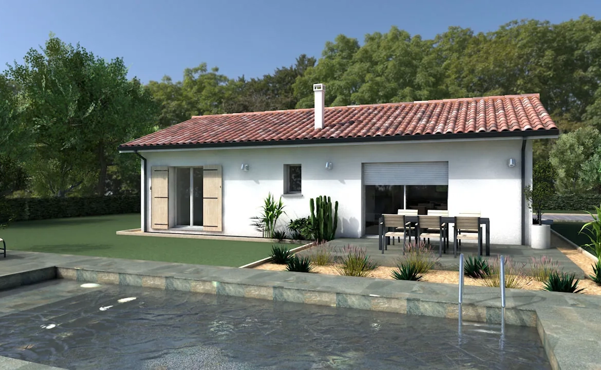 Terrain constructible de 500 m² et maison de 80 m² à Bougue, proche Mont de Marsan 