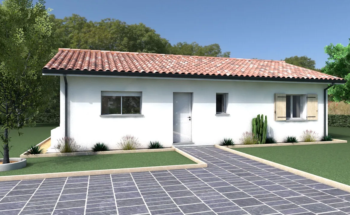 Terrain constructible de 500 m² et maison de 80 m² à Bougue, proche Mont de Marsan 