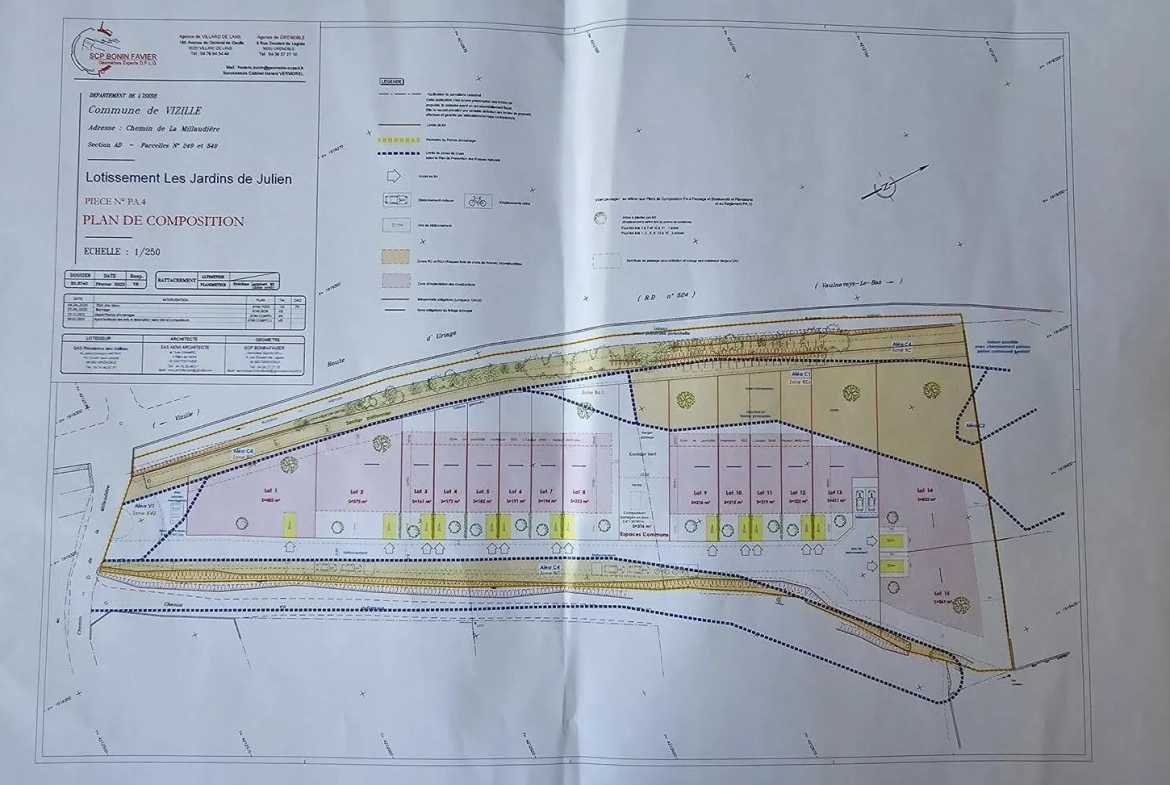 Terrain à vendre de 833 m² à Vizille dans lotissement agréable 
