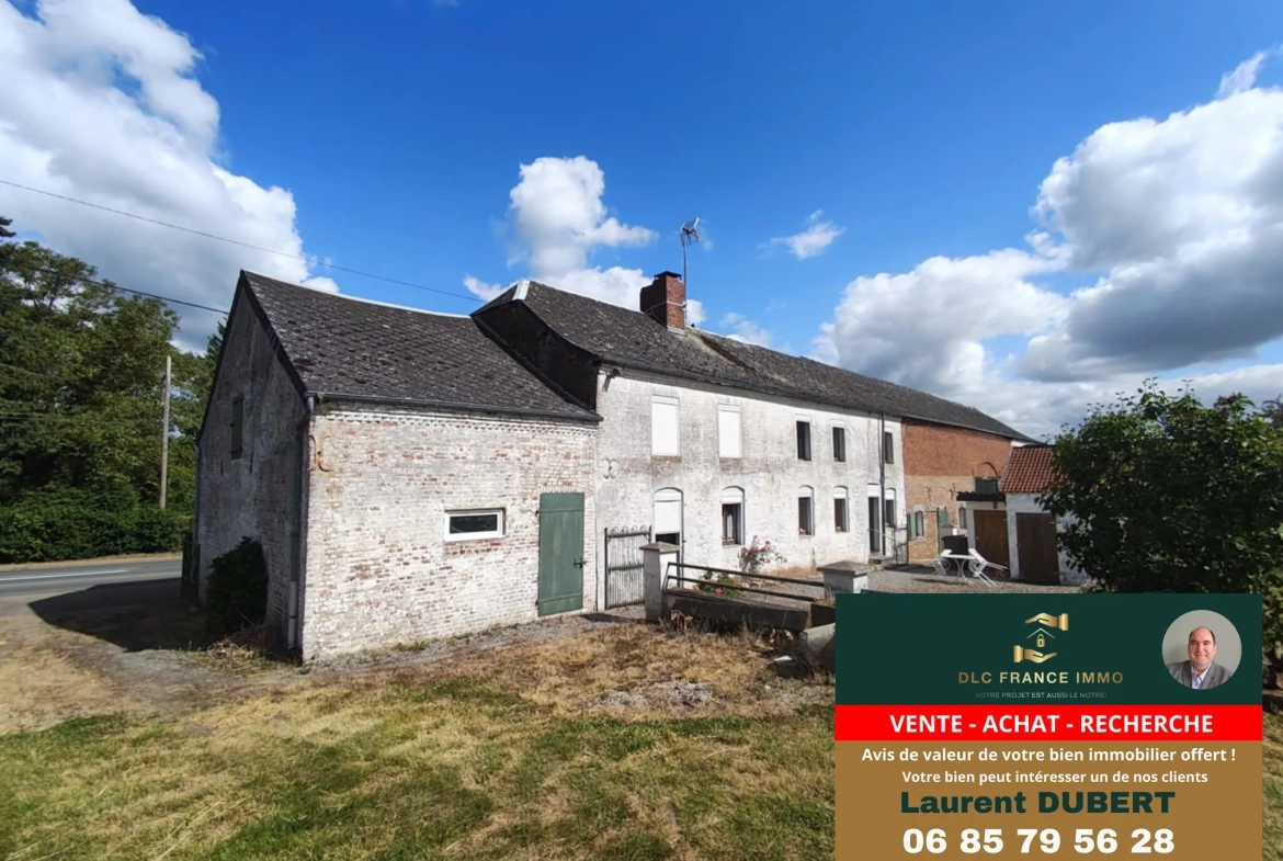 Ancienne ferme avec dépendances à Noyelles-sur-Sambre - 172 m² habitables, terrain de 1496 m² 