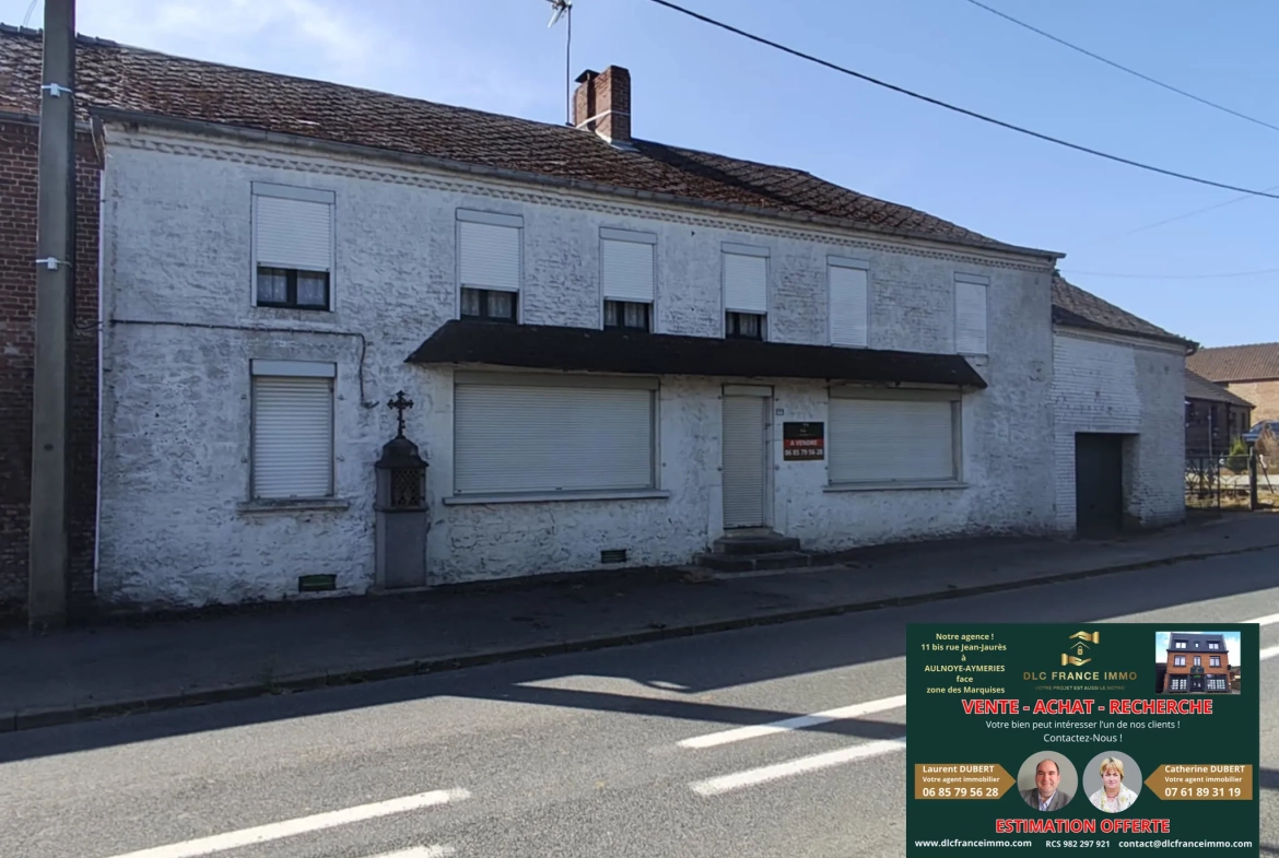 Ancienne ferme avec dépendances à Noyelles-sur-Sambre - 172 m² habitables, terrain de 1496 m² 
