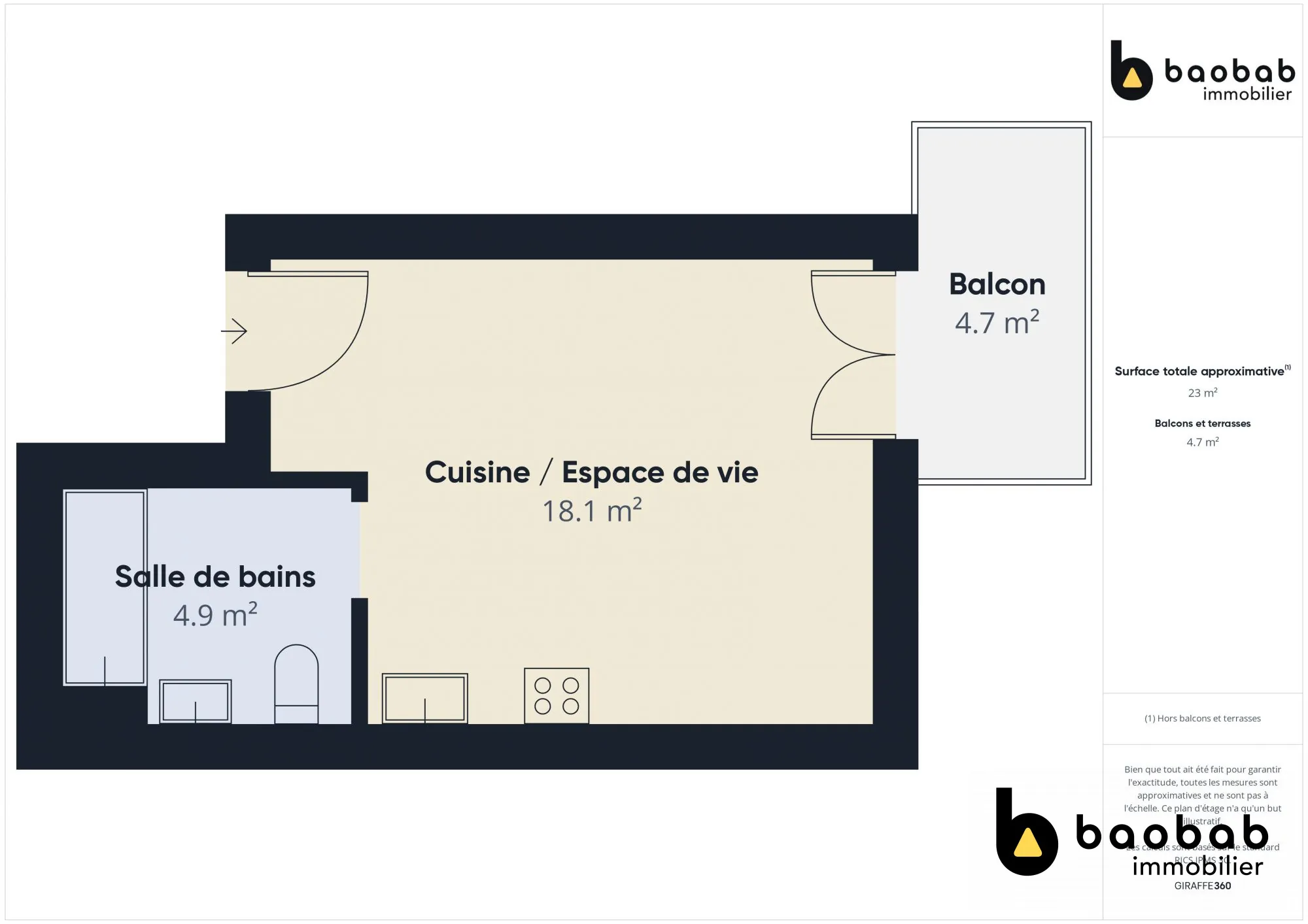 Studio à vendre à LES DESERTS - La Feclaz, résidence avec piscine et vue montagne 