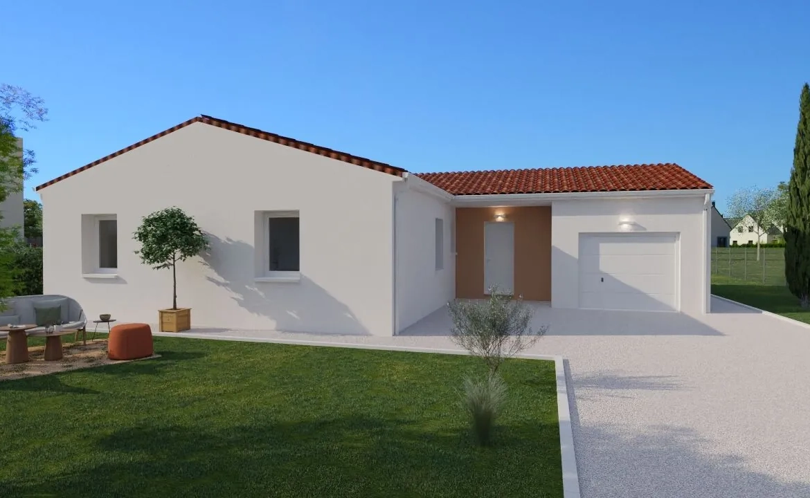 Maison Moderne en L avec Garage à Availles-en-Châtellerault - Conception Personnalisable 