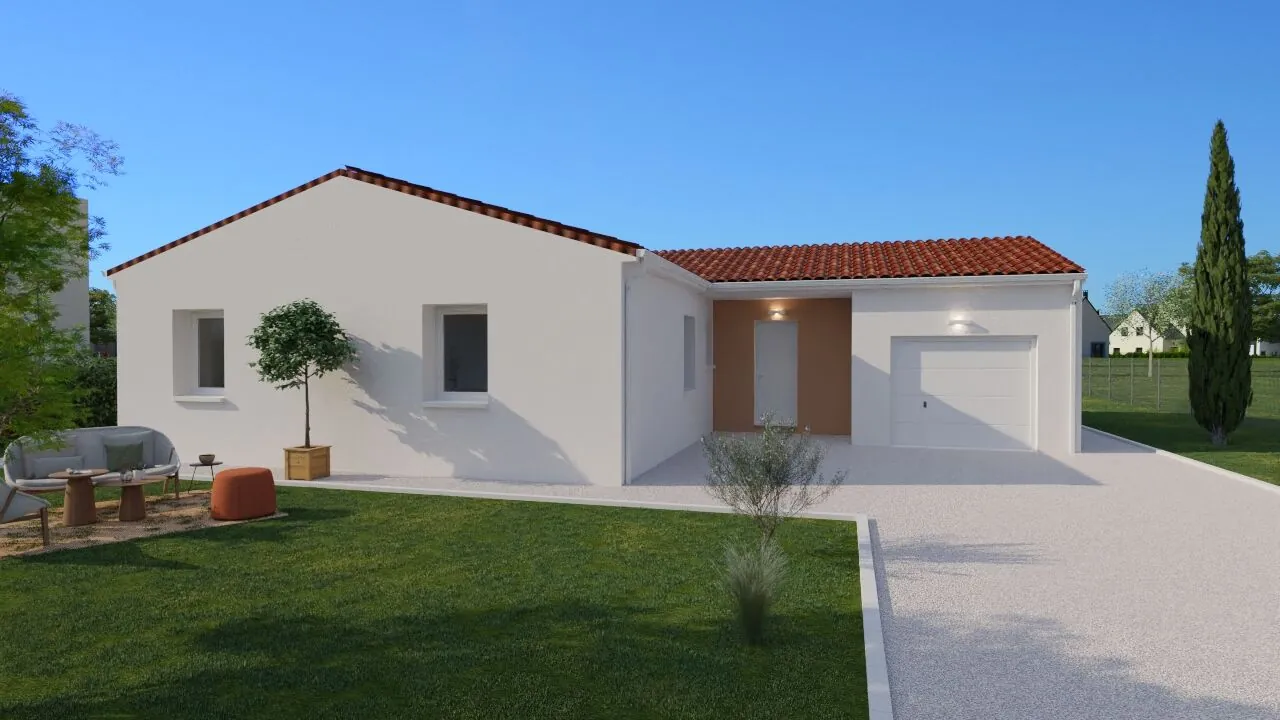 Maison Moderne en L avec Garage à Availles-en-Châtellerault - Conception Personnalisable 