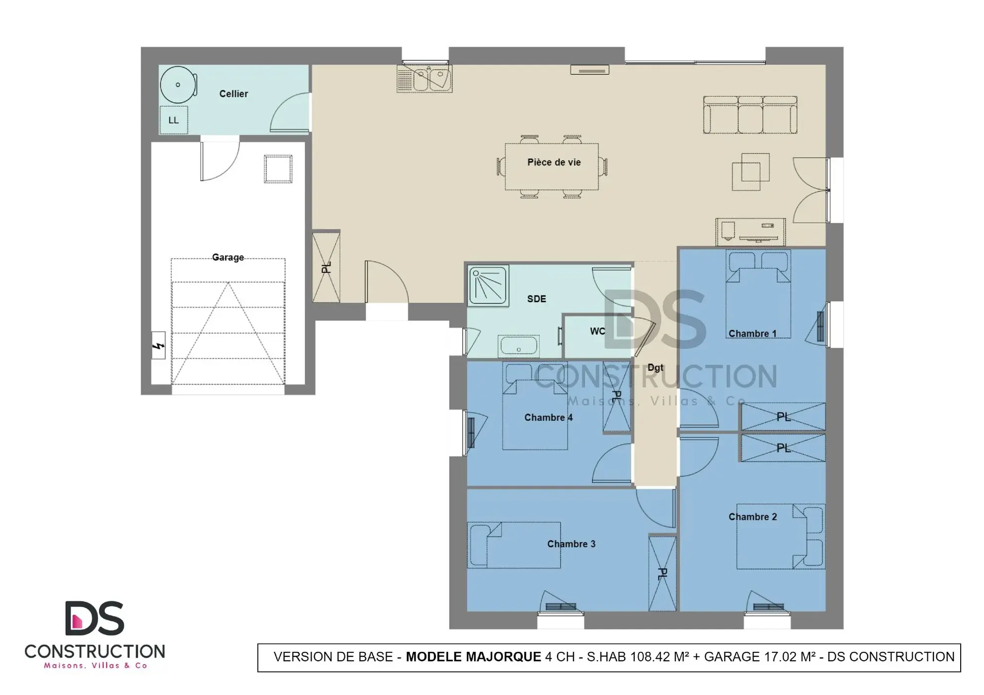 Maison Moderne en L avec Garage à Availles-en-Châtellerault - Conception Personnalisable 