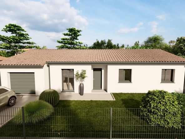 Construction d'une maison neuve à Fontenilles avec terrain de 590 m², 3 chambres, garage et personnalisation complète