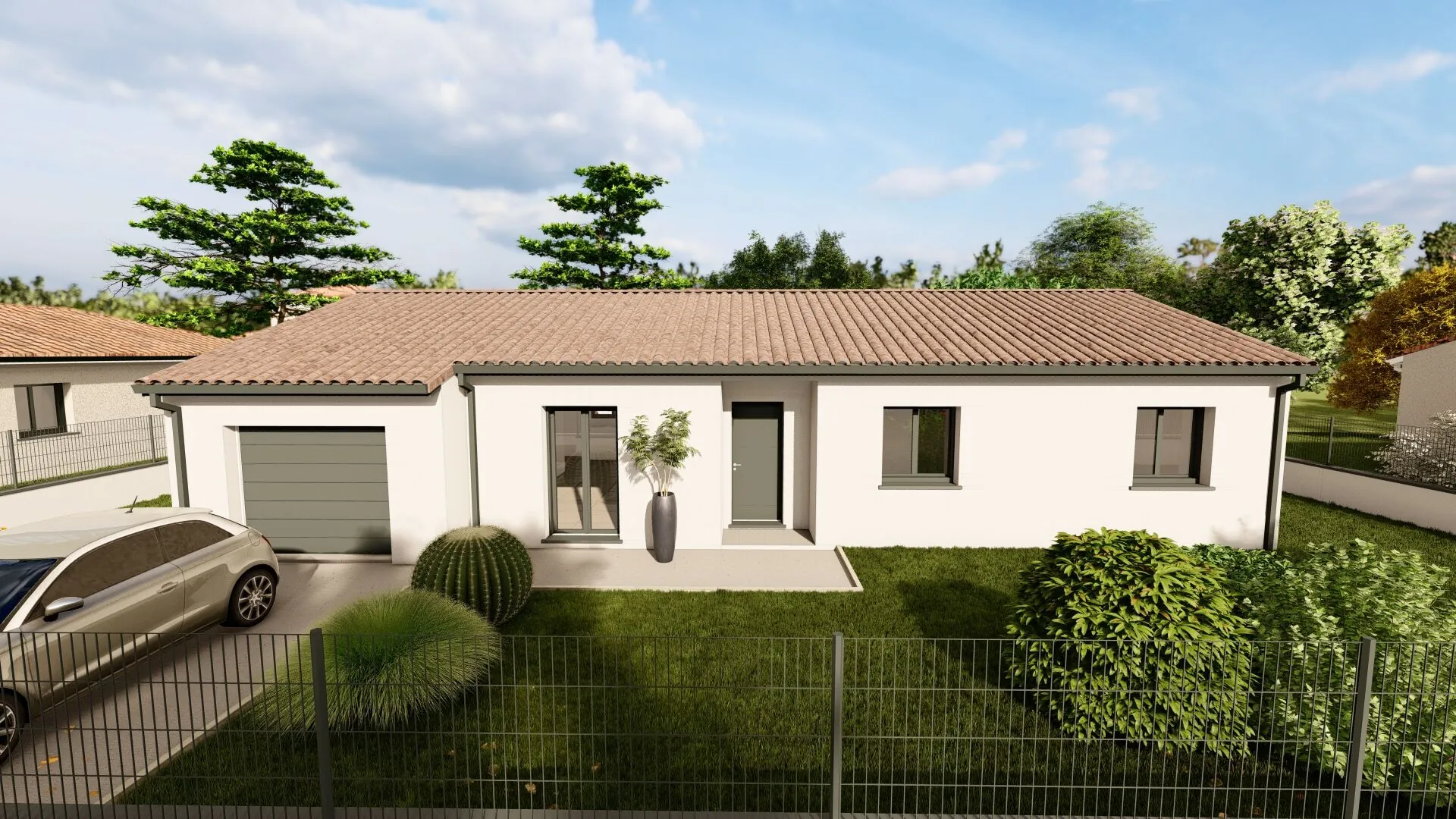 Construction d'une maison neuve à Fontenilles avec terrain de 590 m², 3 chambres, garage et personnalisation complète 