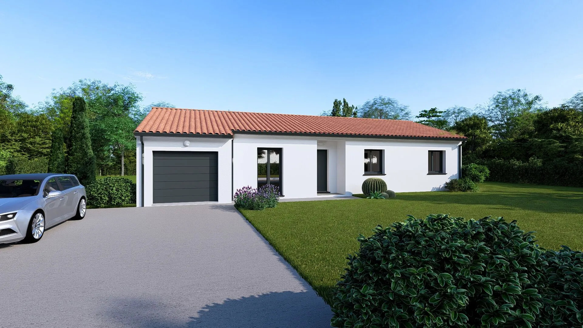 Construction d'une maison neuve à Fontenilles avec terrain de 590 m², 3 chambres, garage et personnalisation complète 
