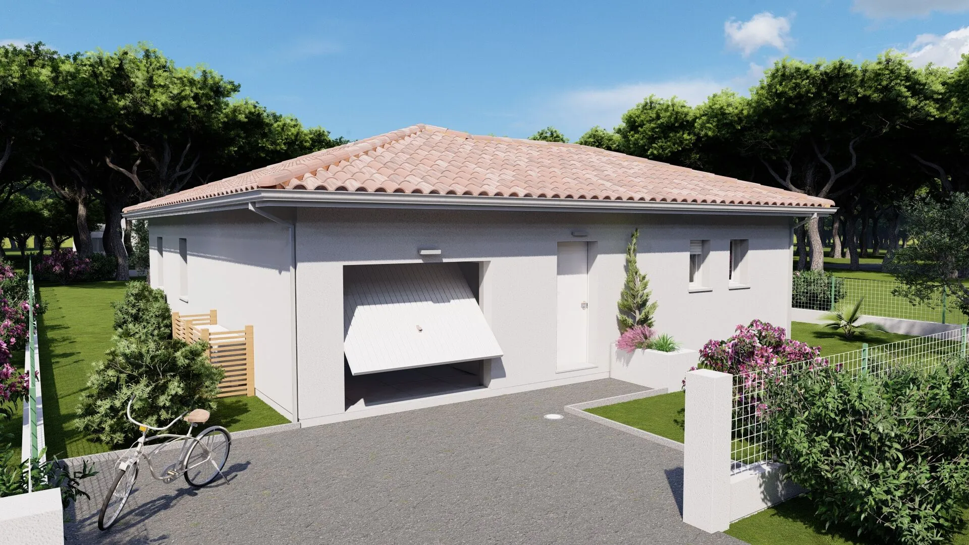 Construction maison moderne sur terrain à Campagne - 87m², 3 chambres 