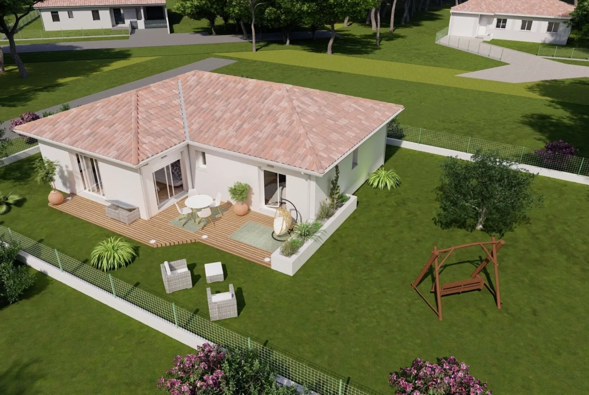 Construction maison moderne sur terrain à Campagne - 87m², 3 chambres 