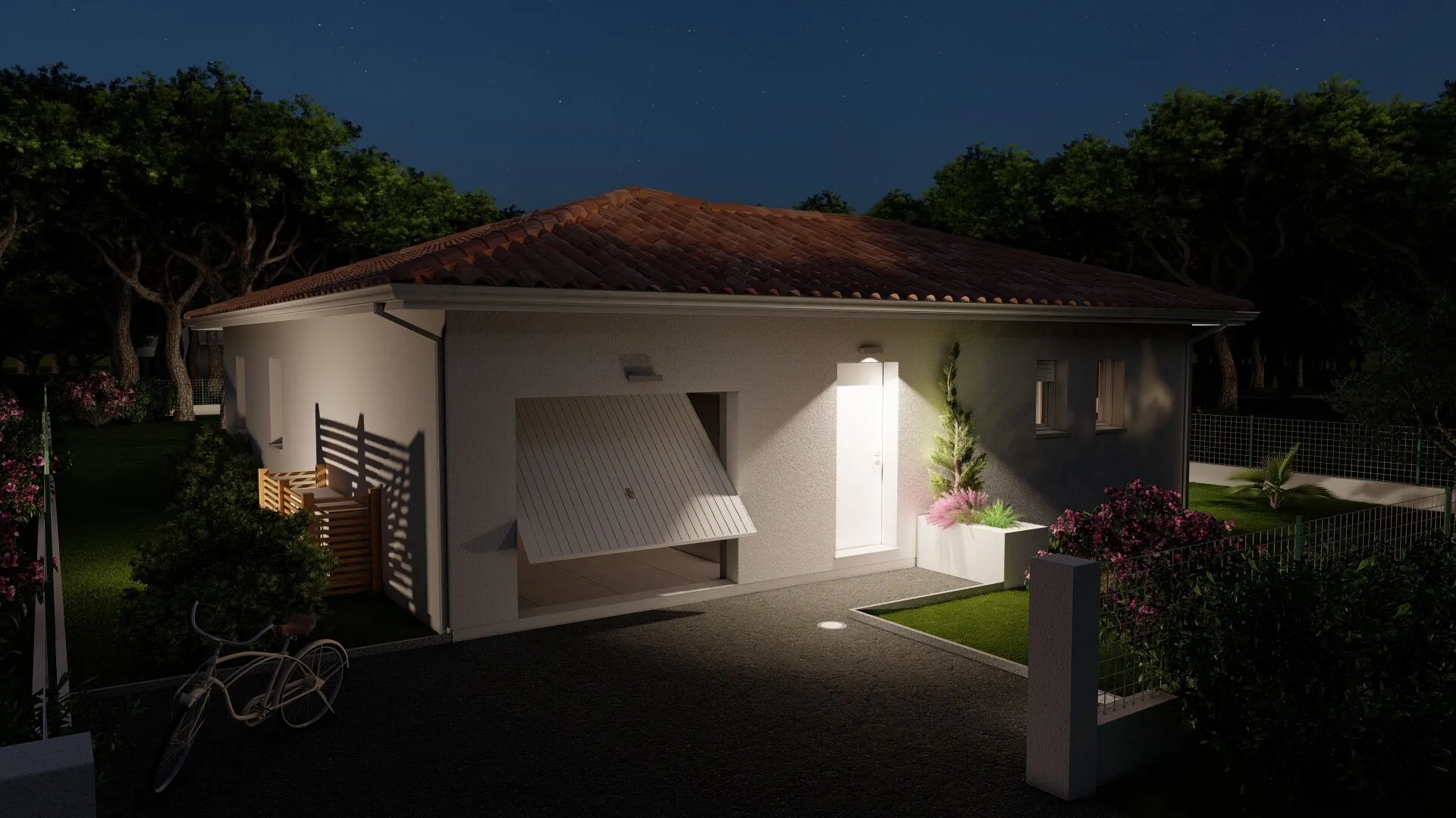 Construction maison moderne sur terrain à Campagne - 87m², 3 chambres 