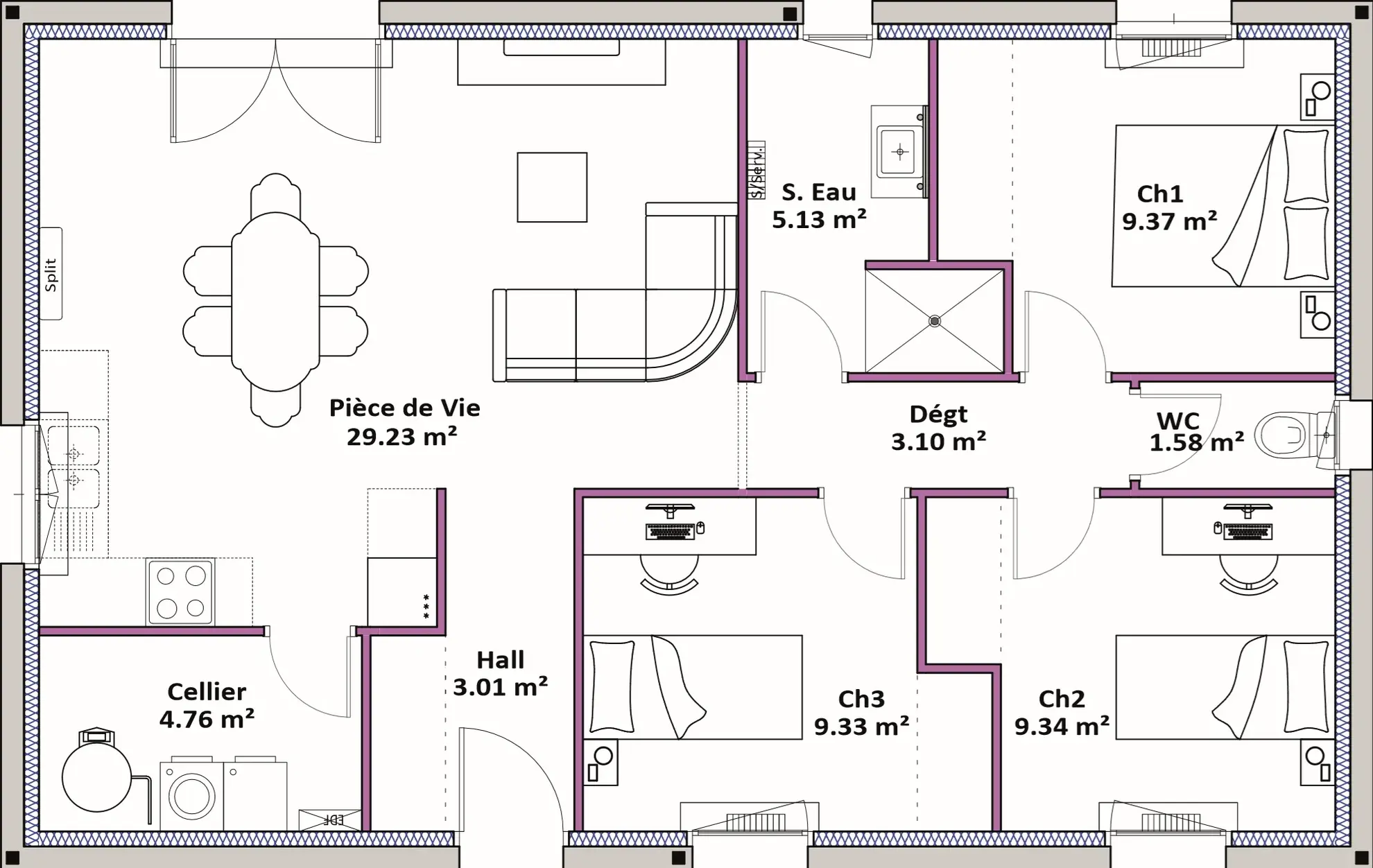 Terrain constructible à Beauziac avec maison 3 chambres et garage à partir de 139 661 € 