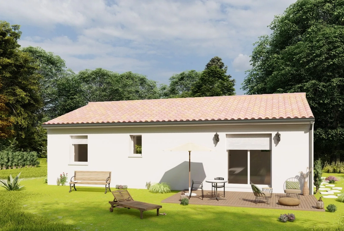 Maison neuve à Lalinde, modèle LIMA avec 3 chambres sur terrain de 950 m² 