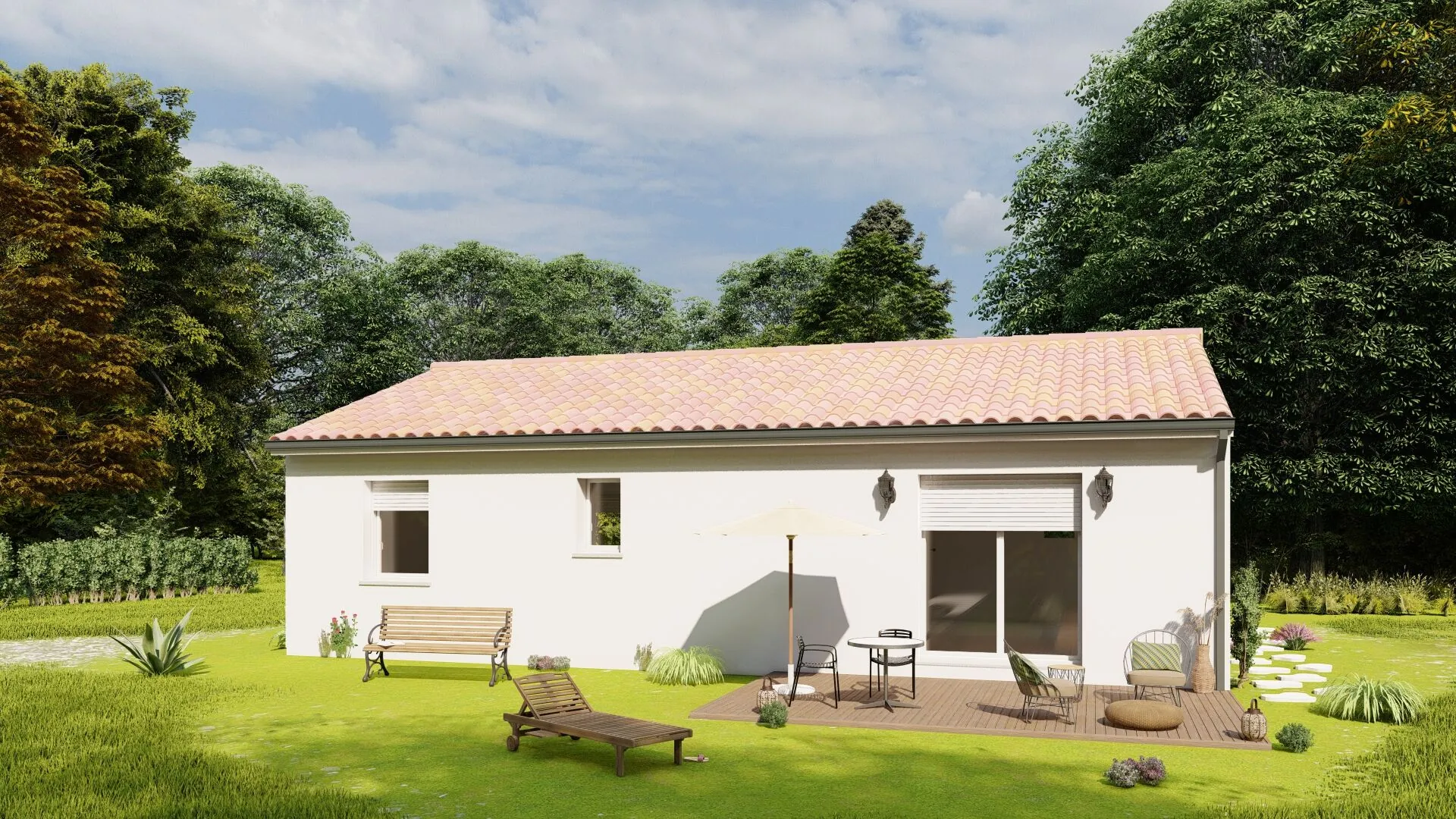 Maison neuve à Lalinde, modèle LIMA avec 3 chambres sur terrain de 950 m² 
