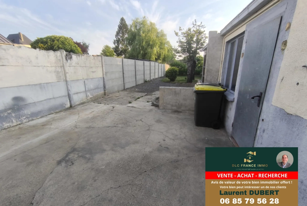 Maison de plain-pied à vendre à Aulnoye-Aymeries avec grand terrain 