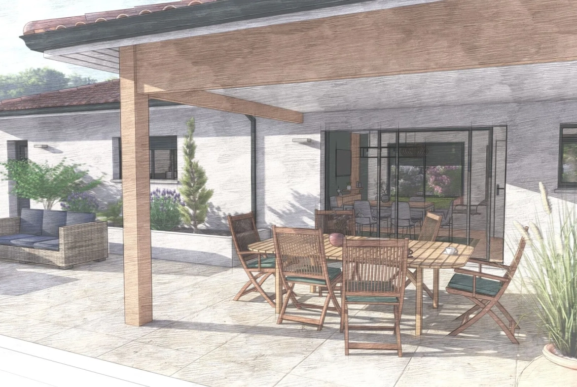 Maison neuve 3 chambres avec terrasse à Miramont Sensacq 