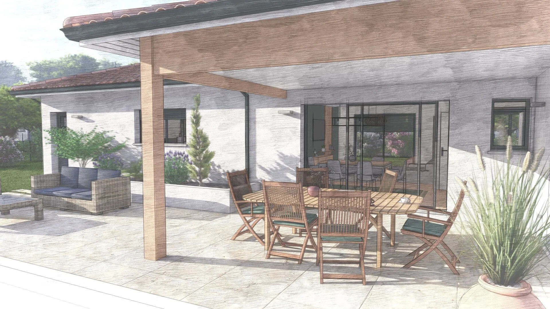 Maison neuve 3 chambres avec terrasse à Miramont Sensacq 