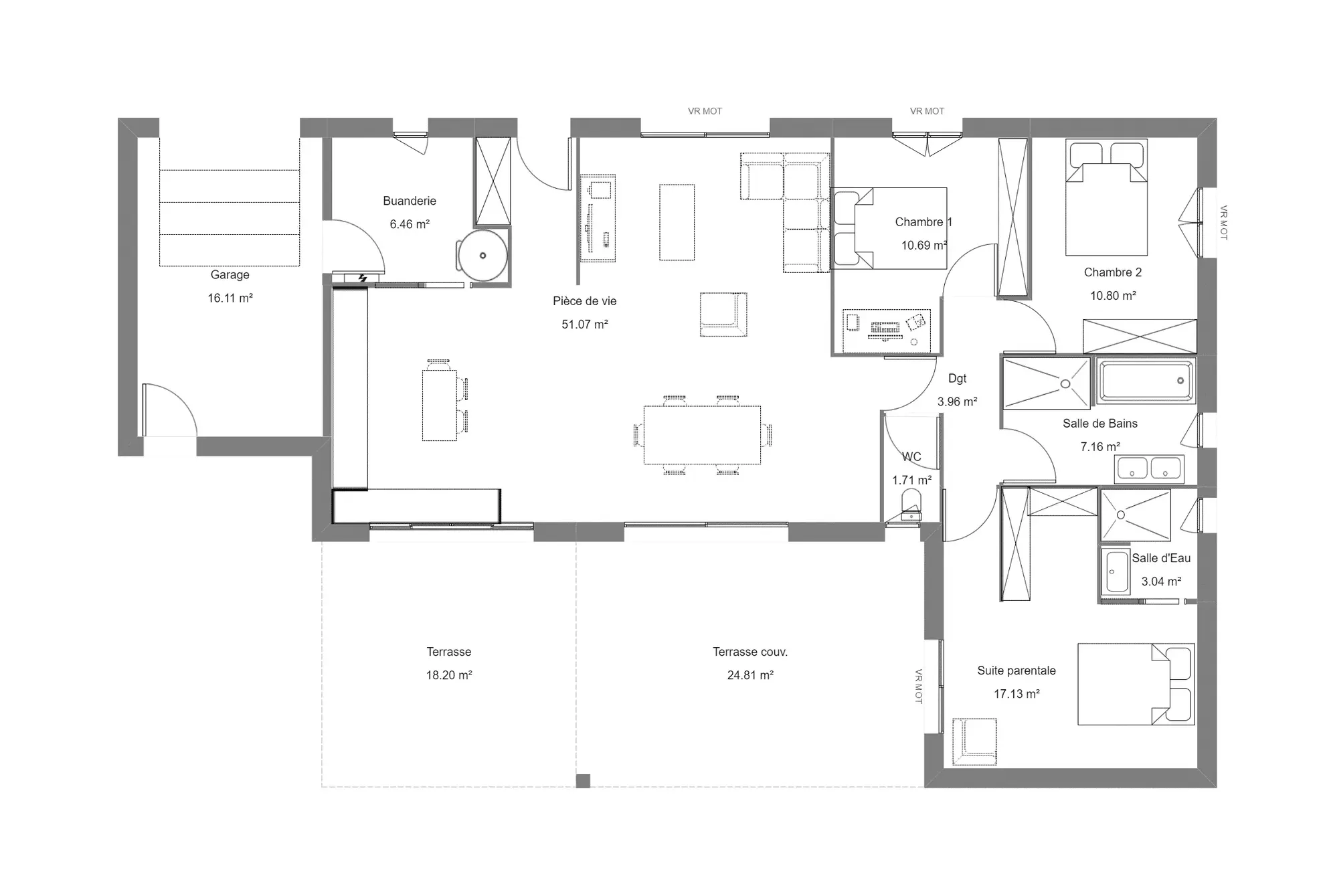 Maison neuve de 112 m² avec 3 chambres à Carcares Sainte-Croix 
