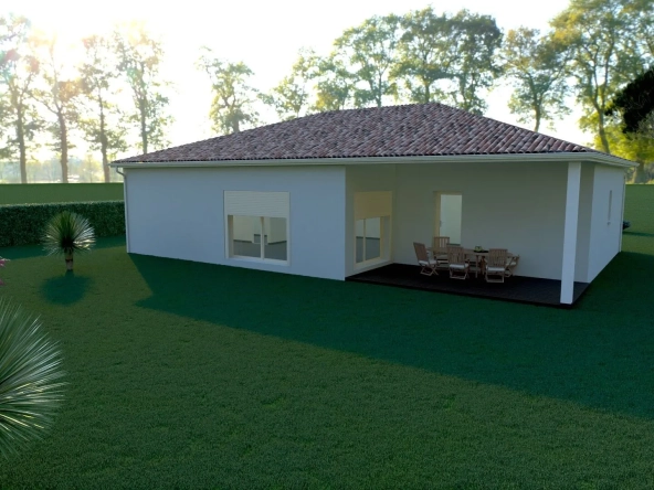 Maison neuve 3 chambres avec grande pièce de vie et terrasse à Uzeste près de Bazas