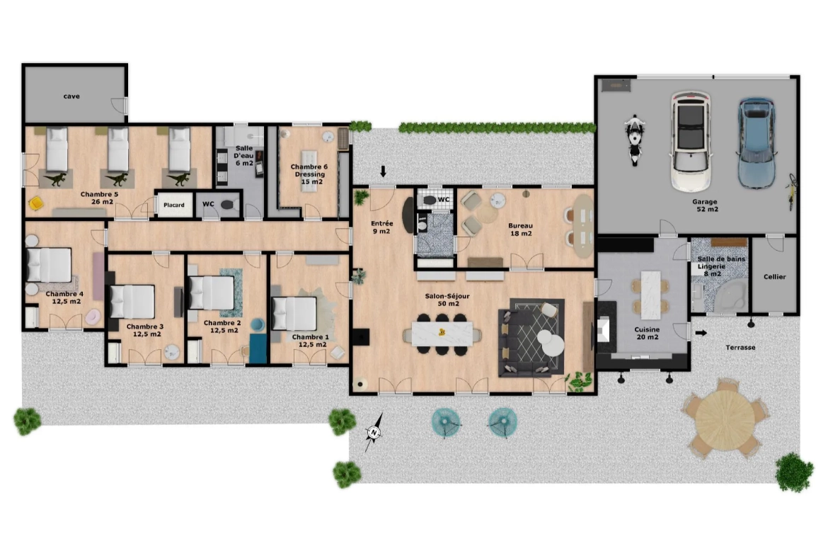 Maison de 222 m² avec grand terrain et vue dégagée à Châtillon-sur-Thouet 