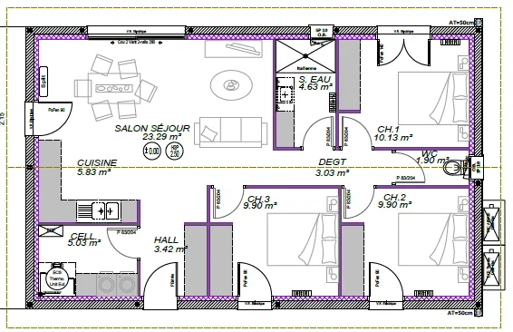 Projet de construction de maison 3 chambres à Castets 