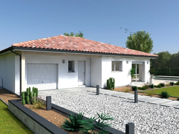 Projet de maison moderne 3 chambres avec garage et terrasse à Seyresse
