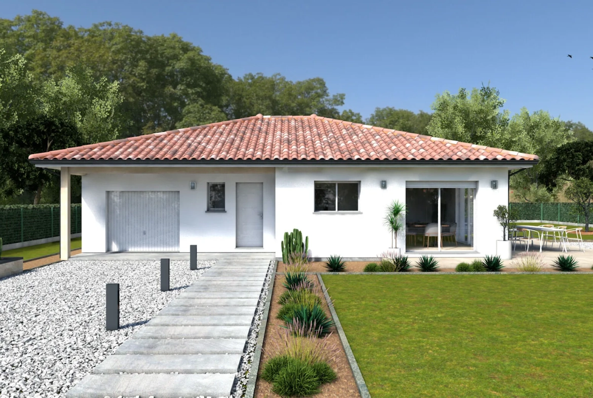 Projet de maison moderne 3 chambres avec garage et terrasse à Seyresse 