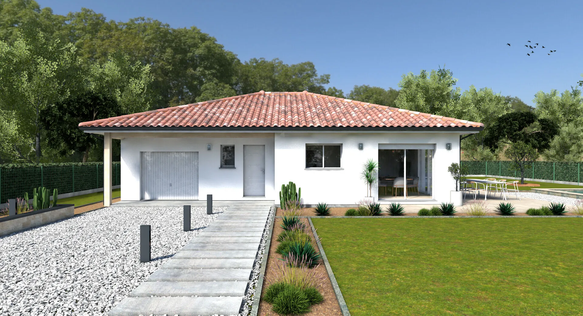 Projet de maison moderne 3 chambres avec garage et terrasse à Seyresse 