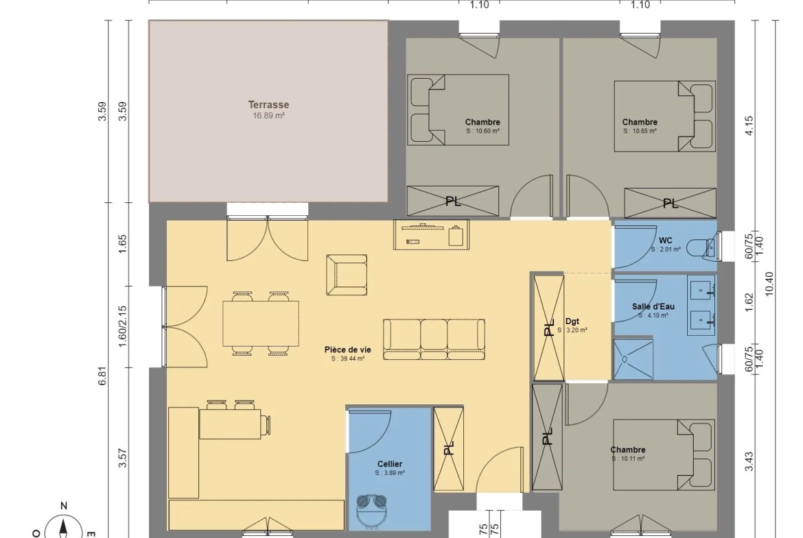Maison 3 chambres à HINX de 84 m² avec terrain de 427 m² - Idéal famille 
