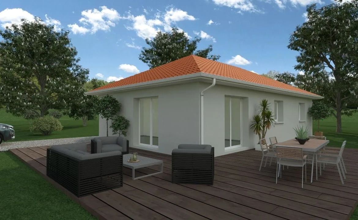 Maison neuve écologique de 90 m² avec grand jardin à Peyrieu 