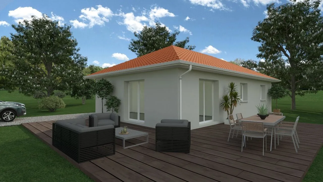 Maison neuve écologique de 90 m² avec grand jardin à Peyrieu 